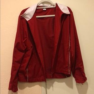 Red well-made light wind breaker